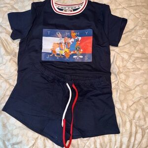 Women’s Tommy Hilfiger Navy Space Jam T-Shirt and Shorts